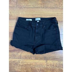 Universal Thread Women’s 8 High Rise Midi Denim Shorts Black Cuffed